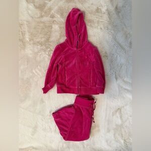 Ralph Lauren Kids Pink Velour Hoodie and Pants Set
